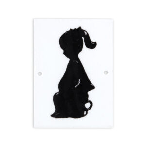 White wc sign Girl on potty