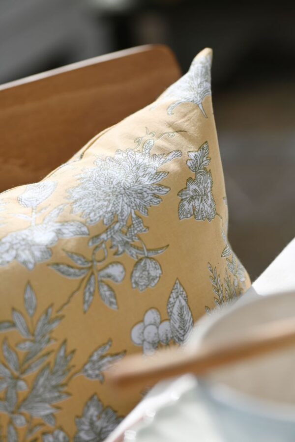 Yellow cushion cover