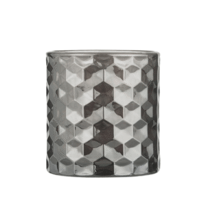 Candle holder in grey glass