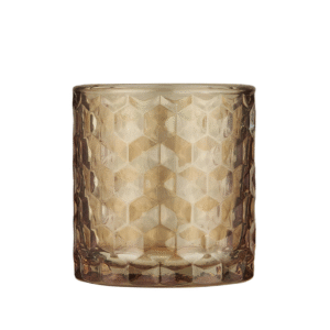 Ochre-coloured candle holder from Ib Laursen
