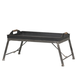 Breakfast tray in black sheet metal from Chic Antique.