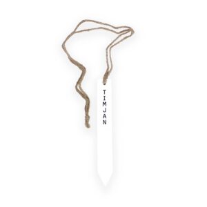 Plant marker Timjan in white metal